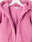 Mac & Ellie Faux Fur Hooded Bomber Jacket, Magenta product photo View 03 S