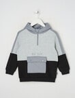 Mac & Ellie Colourblock 1/4 Zip Hoodie, Greymarle product photo