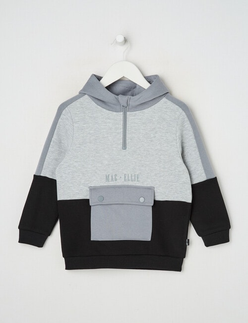 Mac & Ellie Colourblock 1/4 Zip Hoodie, Greymarle product photo