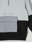 Mac & Ellie Colourblock 1/4 Zip Hoodie, Greymarle product photo View 02 S