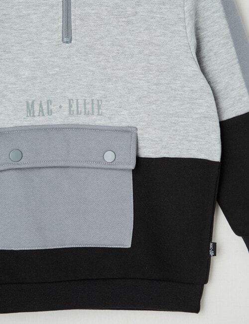 Mac & Ellie Colourblock 1/4 Zip Hoodie, Greymarle product photo View 02 L