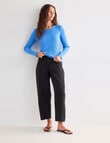 Mineral Hazel Rib Crew Long Sleeve Top, Tranquil Blue product photo View 03 S