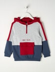Mac & Ellie 1/4 Zip Colourblock Hoodie, Red product photo