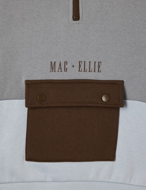 Mac & Ellie Colourblock 1/4 Zip Hoodie, Cloud product photo View 03 L