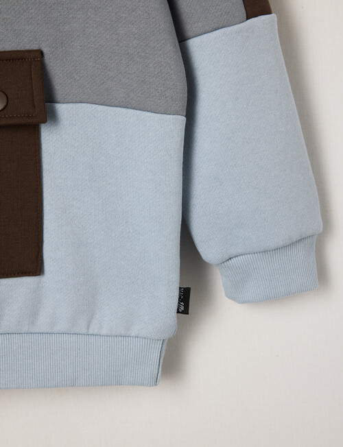 Mac & Ellie Colourblock 1/4 Zip Hoodie, Cloud product photo View 05 L