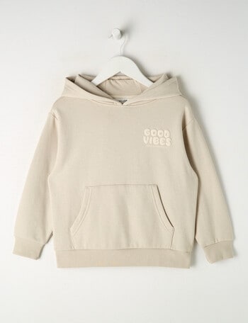 Mac & Ellie Good Vibes Oversize Hoodie, Stone product photo