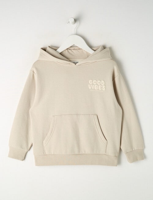 Mac & Ellie Good Vibes Oversize Hoodie, Stone product photo