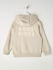 Mac & Ellie Good Vibes Oversize Hoodie, Stone product photo View 04 S