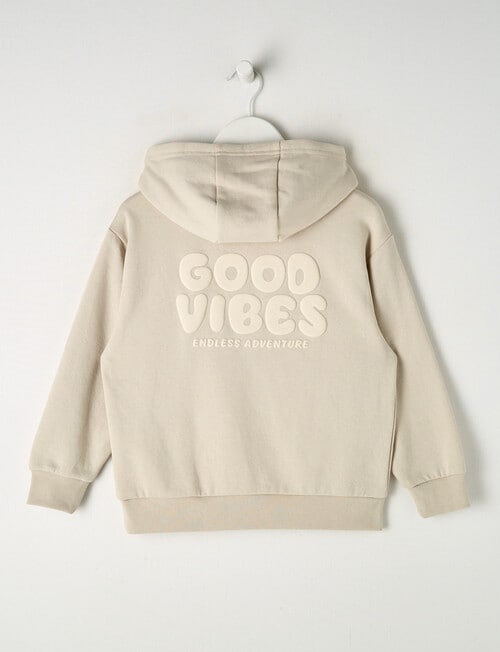 Mac & Ellie Good Vibes Oversize Hoodie, Stone product photo View 04 L