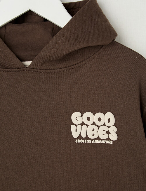 Mac & Ellie Good Vibes Oversize Hoodie, Chocolate product photo View 02 L