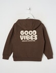 Mac & Ellie Good Vibes Oversize Hoodie, Chocolate product photo View 03 S