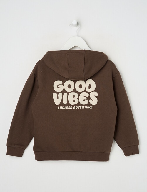 Mac & Ellie Good Vibes Oversize Hoodie, Chocolate product photo View 03 L