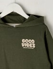 Mac & Ellie Good Vibes Oversize Hoodie, Khaki product photo View 02 S