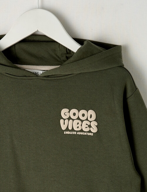 Mac & Ellie Good Vibes Oversize Hoodie, Khaki product photo View 02 L