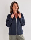 Ella J Two-Way Zip Sweatshirt, Navy product photo