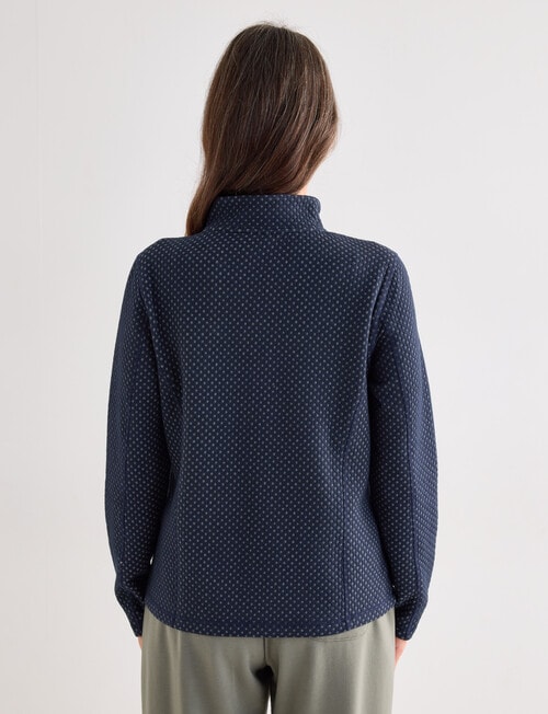 Ella J Two-Way Zip Sweatshirt, Navy product photo View 02 L