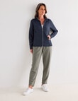 Ella J Two-Way Zip Sweatshirt, Navy product photo View 03 S
