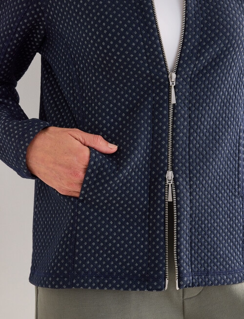 Ella J Two-Way Zip Sweatshirt, Navy product photo View 05 L