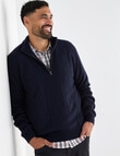 Logan Knit Doyal 1/4 Zip Long Sleeve Pullover, Navy product photo View 05 S