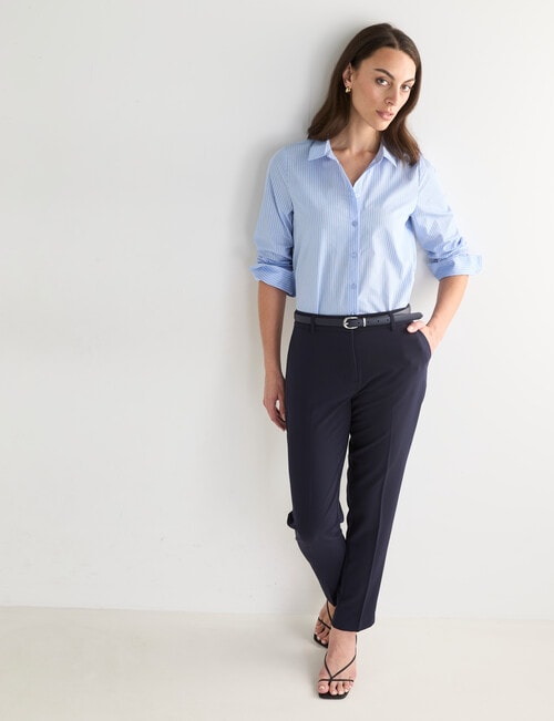 Oliver Black Classic Stripe Shirt, Blue Stripe product photo View 03 L