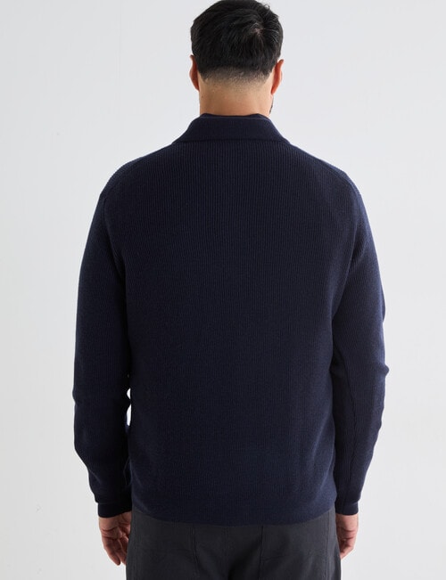 Logan Knit Doyal 1/4 Zip Long Sleeve Pullover, Navy product photo View 02 L