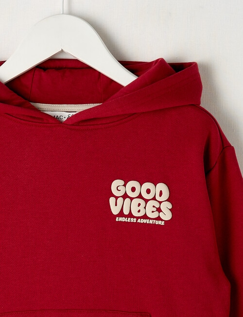 Mac & Ellie Good Vibes Oversize Hoodie, Red product photo View 02 L