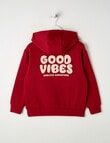 Mac & Ellie Good Vibes Oversize Hoodie, Red product photo View 04 S