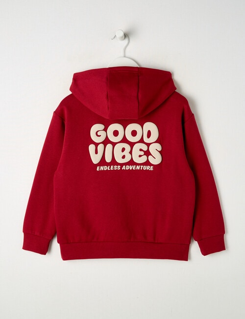 Mac & Ellie Good Vibes Oversize Hoodie, Red product photo View 04 L