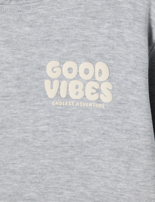 Mac & Ellie Good Vibes Oversize Hoodie, Grey Marle product photo View 03 L