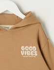 Mac & Ellie Good Vibes Oversize Hoodie, Tan product photo View 02 S