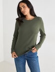 Bodycode Rib Crew Neck Long Sleeve Tee, Khaki product photo View 05 S