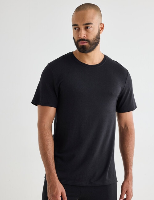 Mazzoni Viscose Rayon from Bamboo Short Sleeve Sleep Tee, Black product photo