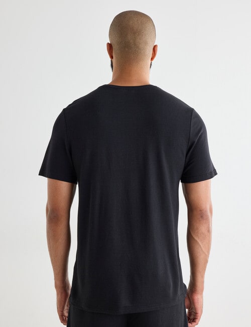 Mazzoni Viscose Rayon from Bamboo Short Sleeve Sleep Tee, Black product photo View 02 L