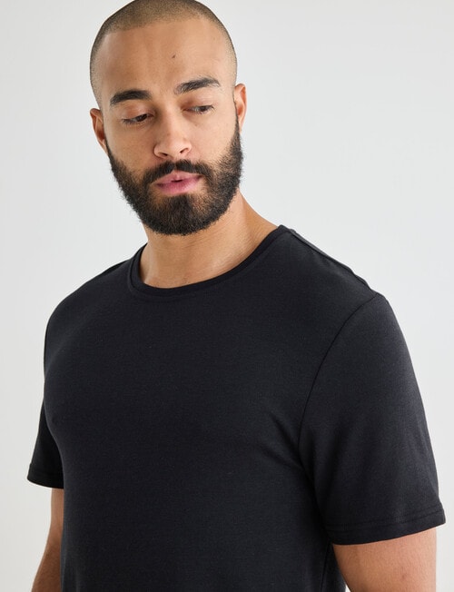 Mazzoni Viscose Rayon from Bamboo Short Sleeve Sleep Tee, Black product photo View 04 L