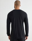 Mazzoni Viscose Rayon from Bamboo Long Sleeve Sleep Top, Black product photo View 02 S
