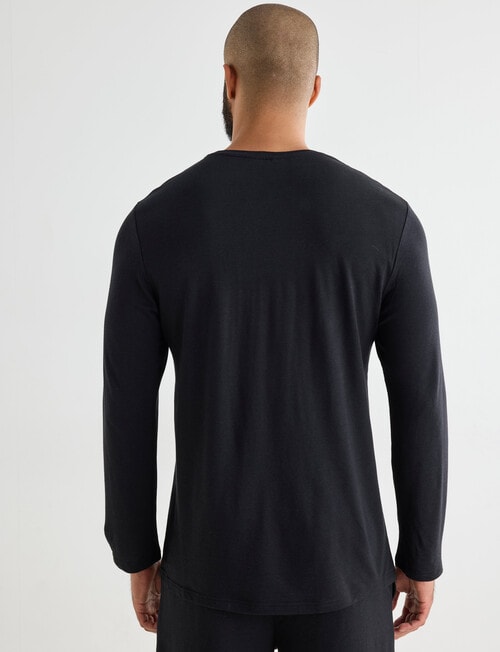 Mazzoni Viscose Rayon from Bamboo Long Sleeve Sleep Top, Black product photo View 02 L