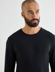 Mazzoni Viscose Rayon from Bamboo Long Sleeve Sleep Top, Black product photo View 04 S