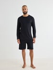 Mazzoni Viscose Rayon from Bamboo Long Sleeve Sleep Top, Black product photo View 05 S