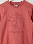Mac & Ellie Deboss Sail Long Sleeve Cuffed Tee, Brick product photo View 02 S