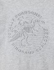 Mac & Ellie Deboss Dino Long Sleeve Cuffed Tee, Grey Marle product photo View 02 S