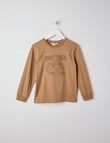 Mac & Ellie Deboss Digger Long Sleeve Cuffed Tee, Tan product photo