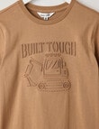 Mac & Ellie Deboss Digger Long Sleeve Cuffed Tee, Tan product photo View 02 S