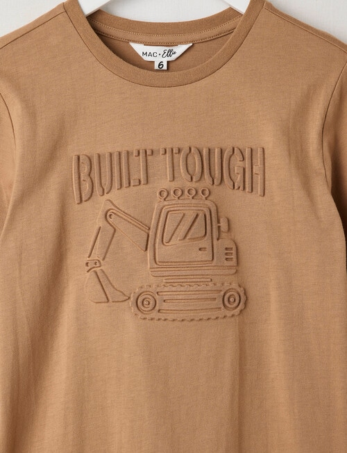 Mac & Ellie Deboss Digger Long Sleeve Cuffed Tee, Tan product photo View 02 L
