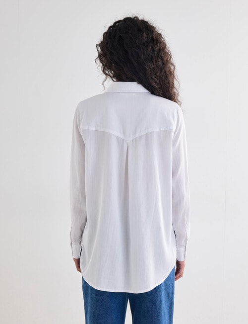 Denim Republic Lyocell Shirt, White product photo View 02 L