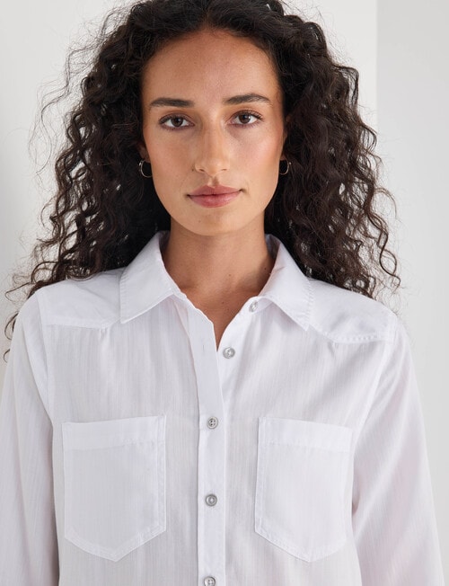 Denim Republic Lyocell Shirt, White product photo View 05 L