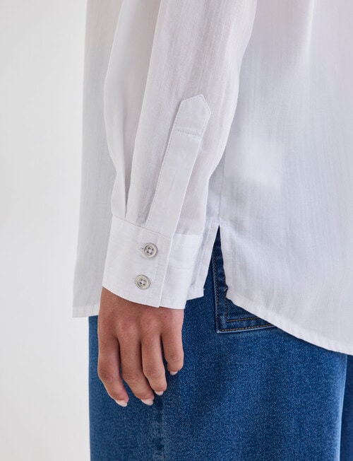 Denim Republic Lyocell Shirt, White product photo View 06 L