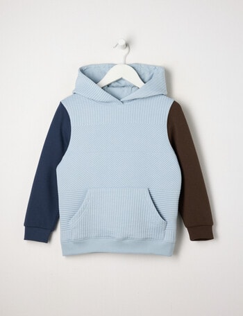 Mac & Ellie Textured Spliced Hoodie, Sky product photo