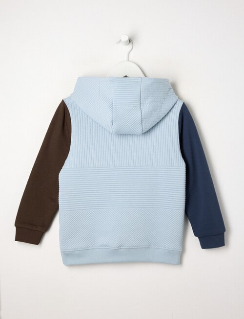 Mac & Ellie Textured Spliced Hoodie, Sky product photo View 02 L
