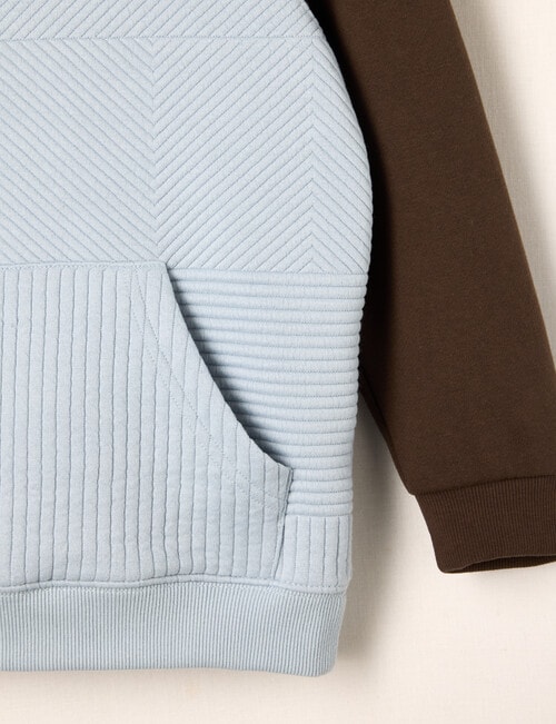 Mac & Ellie Textured Spliced Hoodie, Sky product photo View 03 L