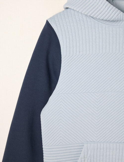 Mac & Ellie Textured Spliced Hoodie, Sky product photo View 04 L